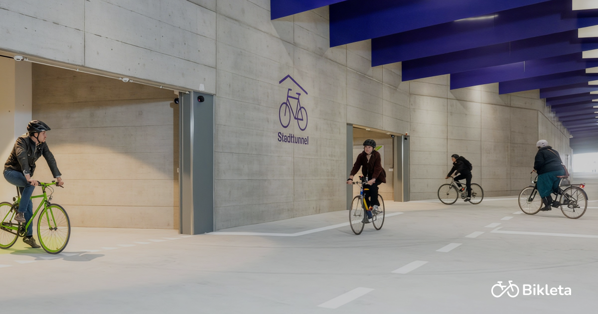 tunel para ciclistas en suiza