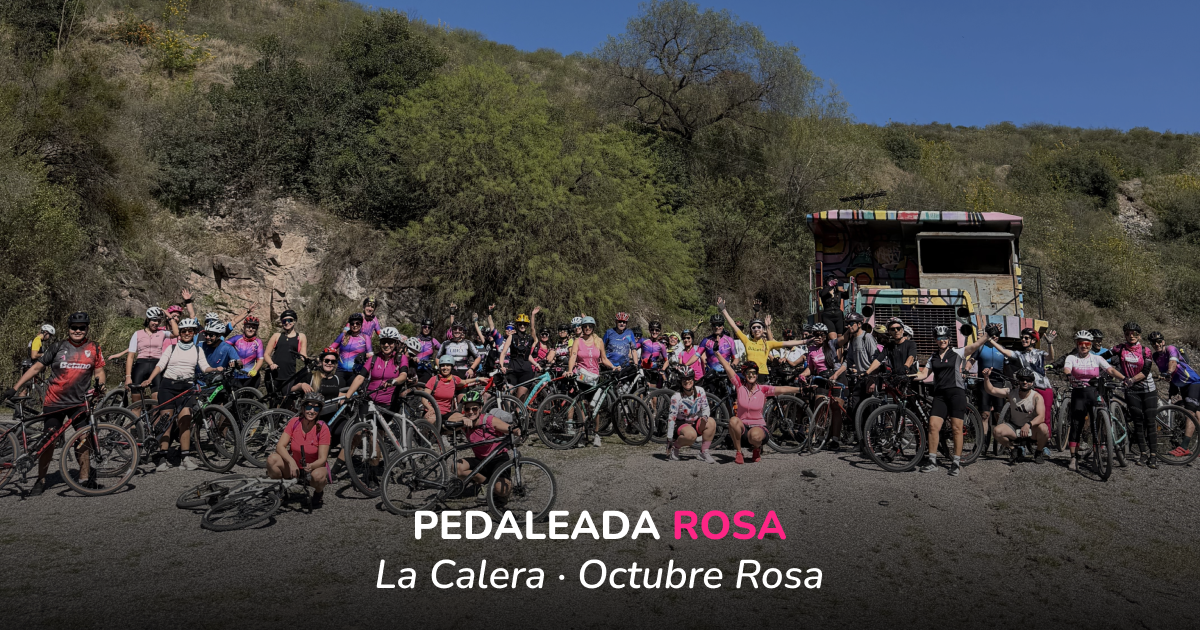 Pedaleada Rosa: más de 60 personas nos encontramos en La Calera por la concientización sobre el cáncer de mama