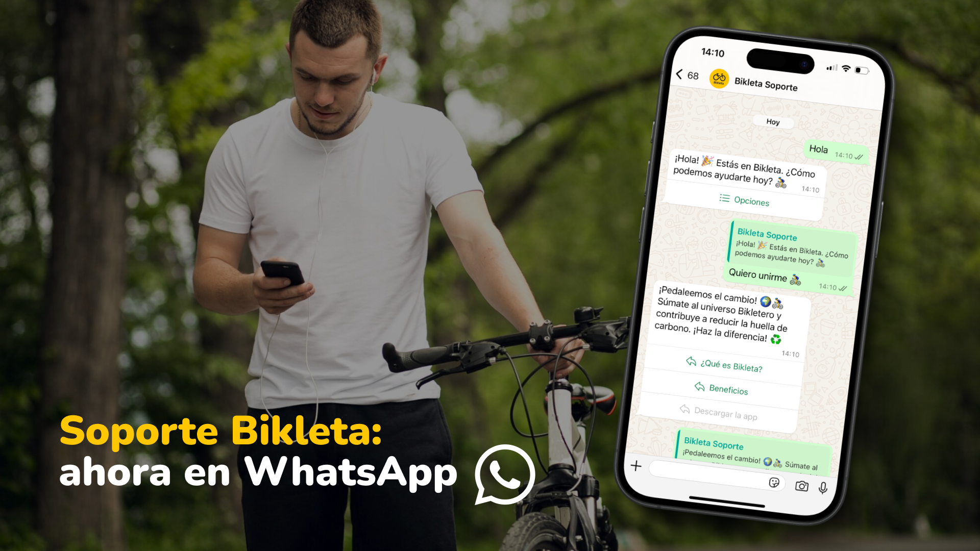 ¡Nuevo Soporte Bikleta a través de WhatsApp!
